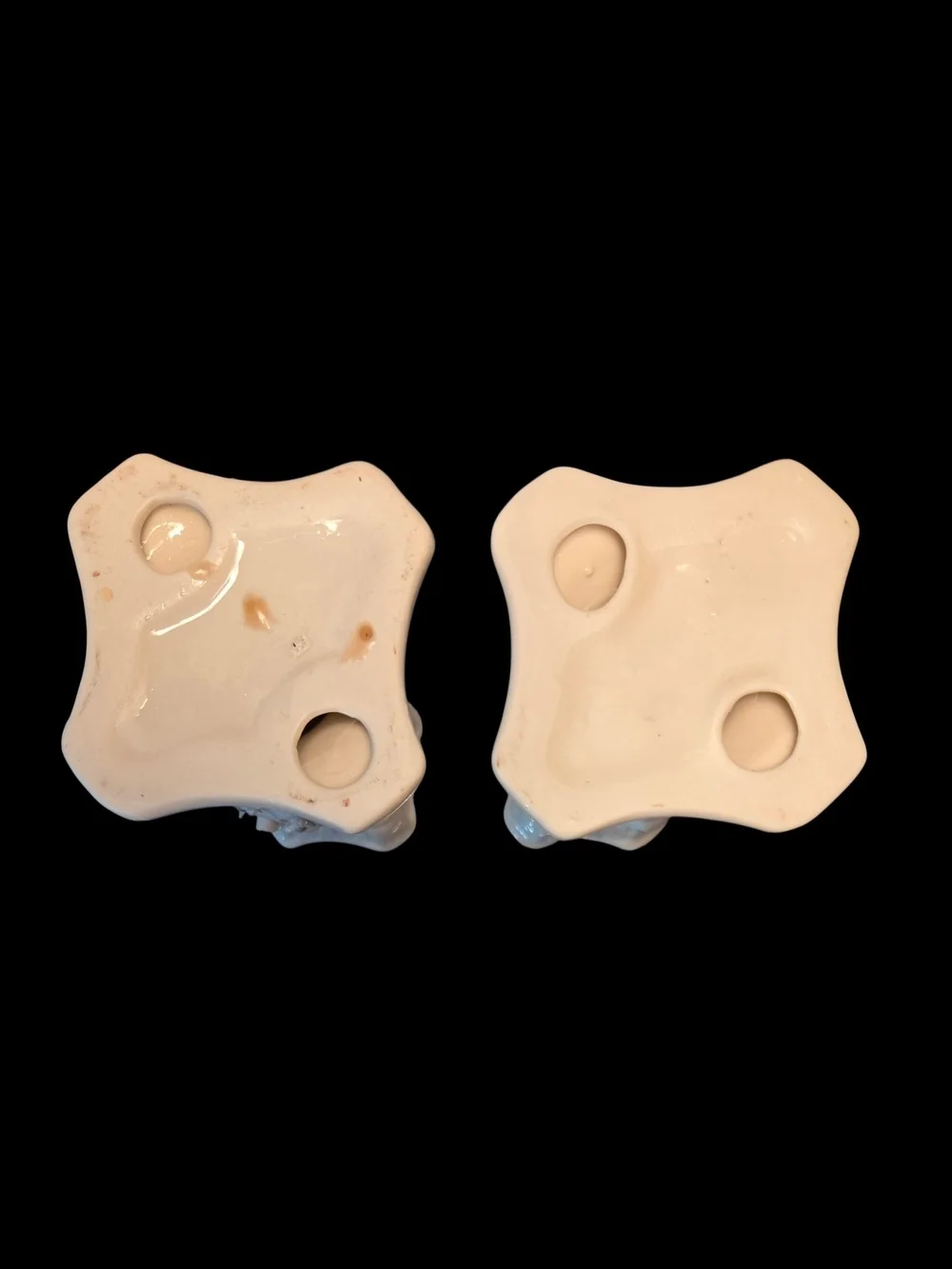 Cream Ceramic Rose Taper Candle Holders - Pair ♡